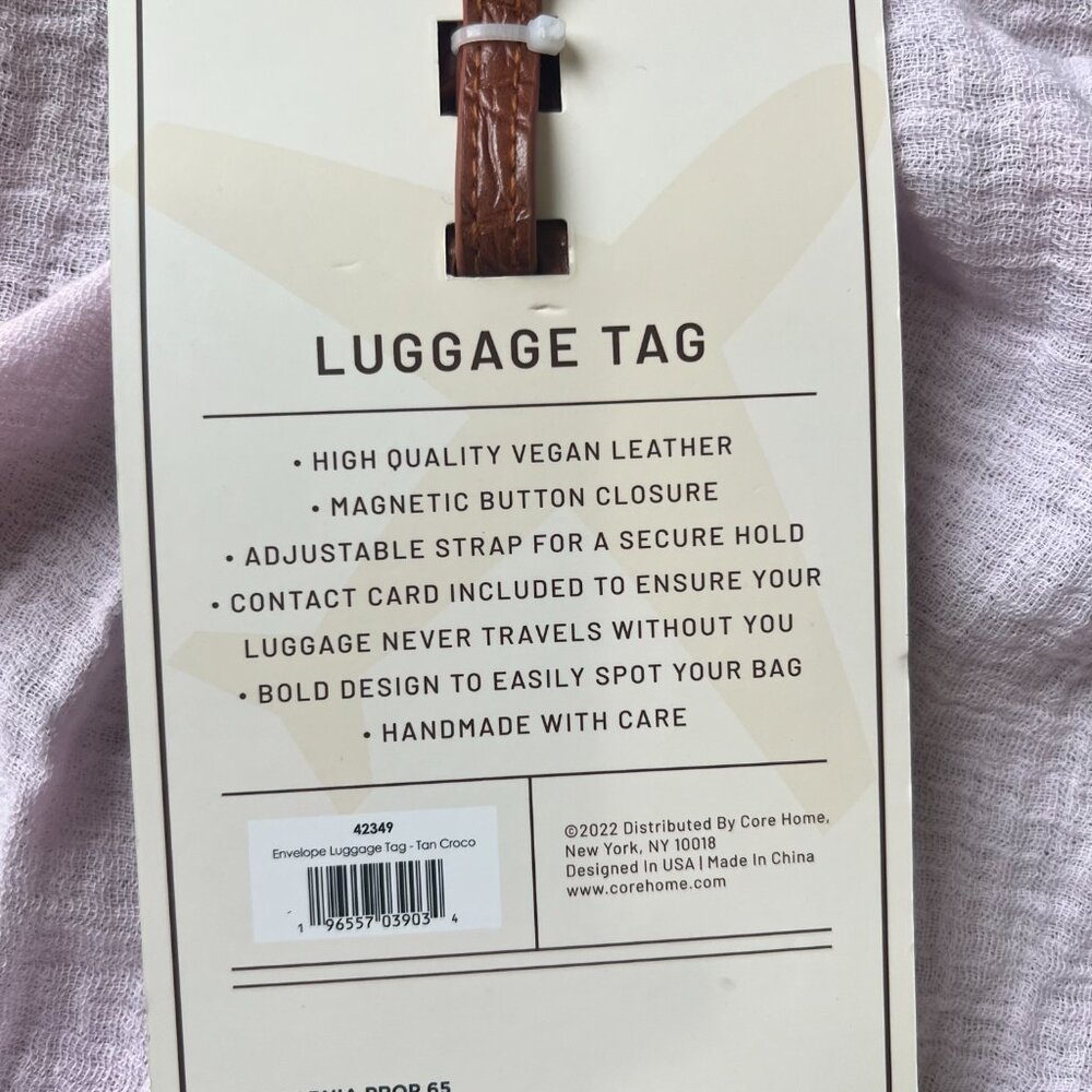 ☀️Core Supply Co. Brown Faux Snake Skin Luggage Tag - Picture 4 of 4